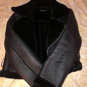 PRETTYLITTLETHING Black Aviator Jacket